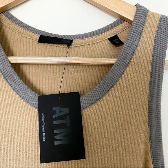 NWT ATM Anthony Thomas Melilla Stretch Modal Ribbed Tank Dress Medium - Picture 4 of 6